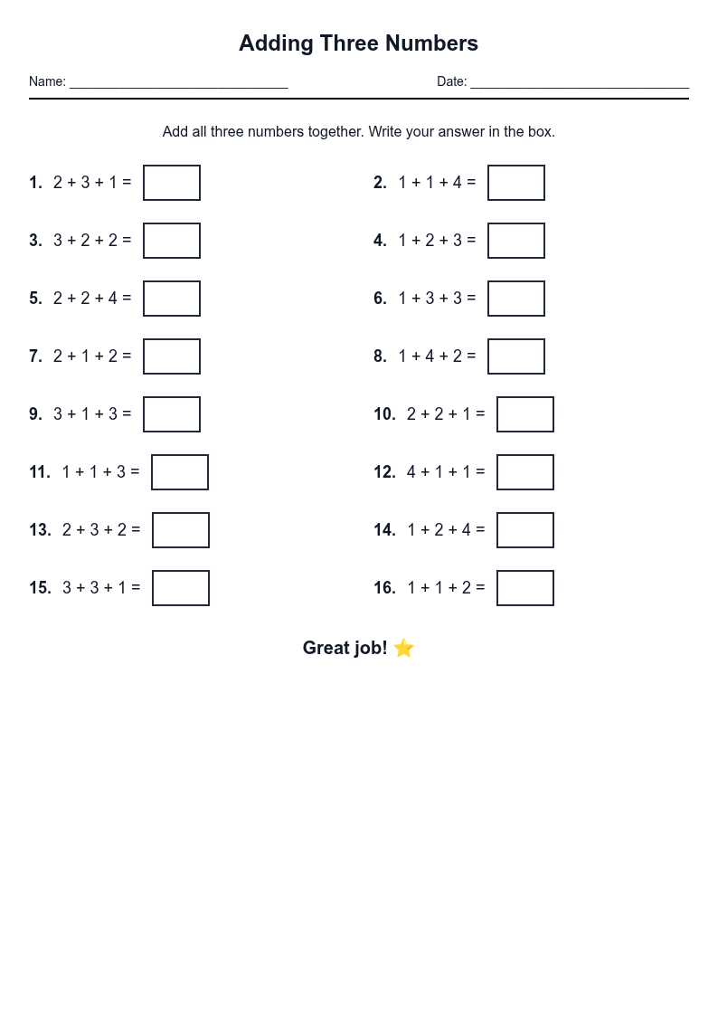 Adding Three Numbers