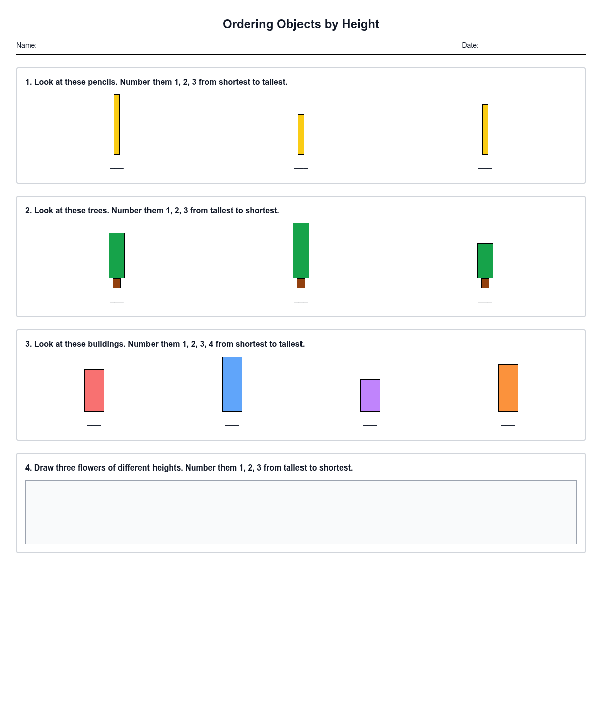 Ordering Objects by Height