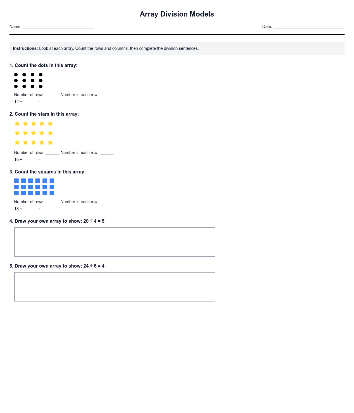 Array Division Models