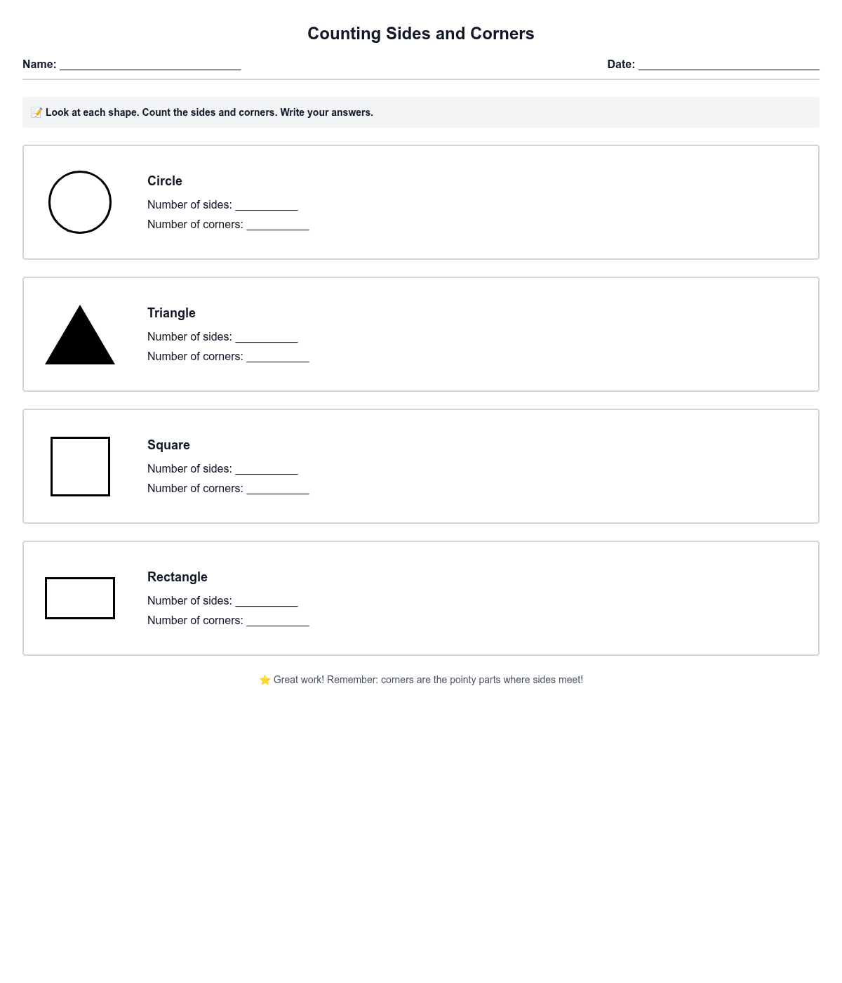 Counting Sides and Corners