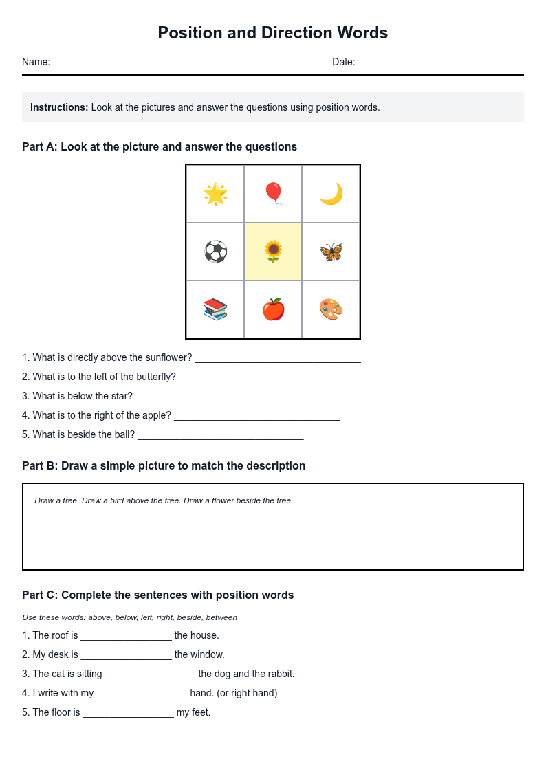 Position and Direction Words