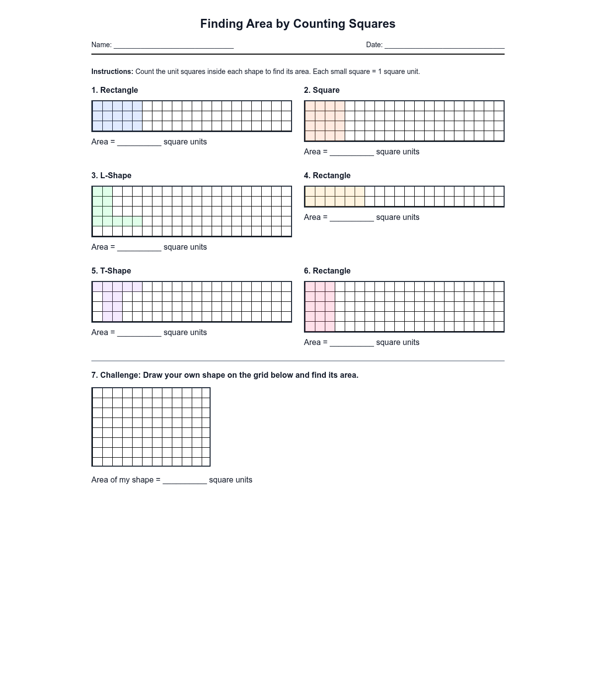 Finding Area by Counting Squares