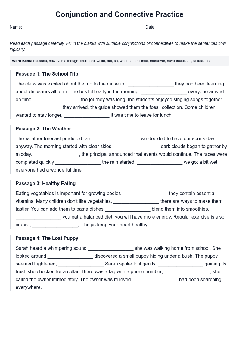 Conjunction and Connective Practice