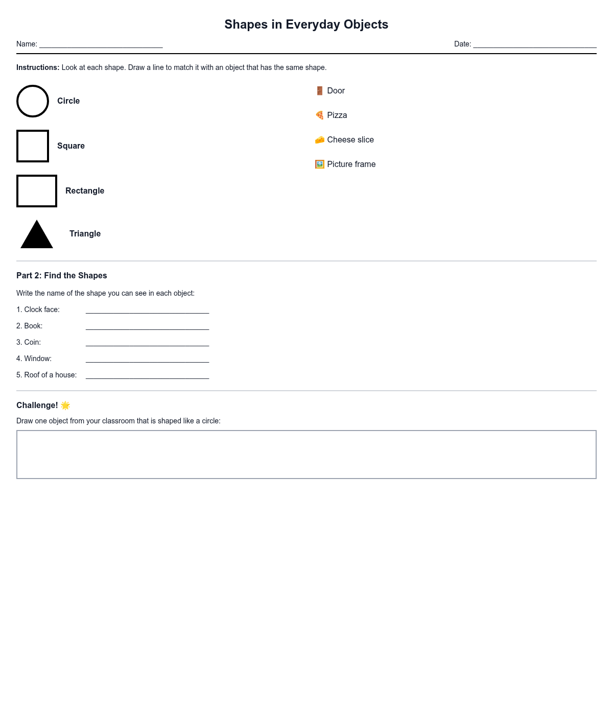 Shapes in Everyday Objects