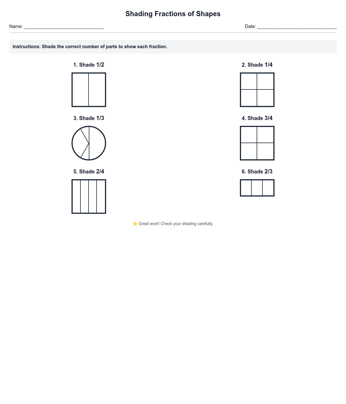Shading Fractions of Shapes