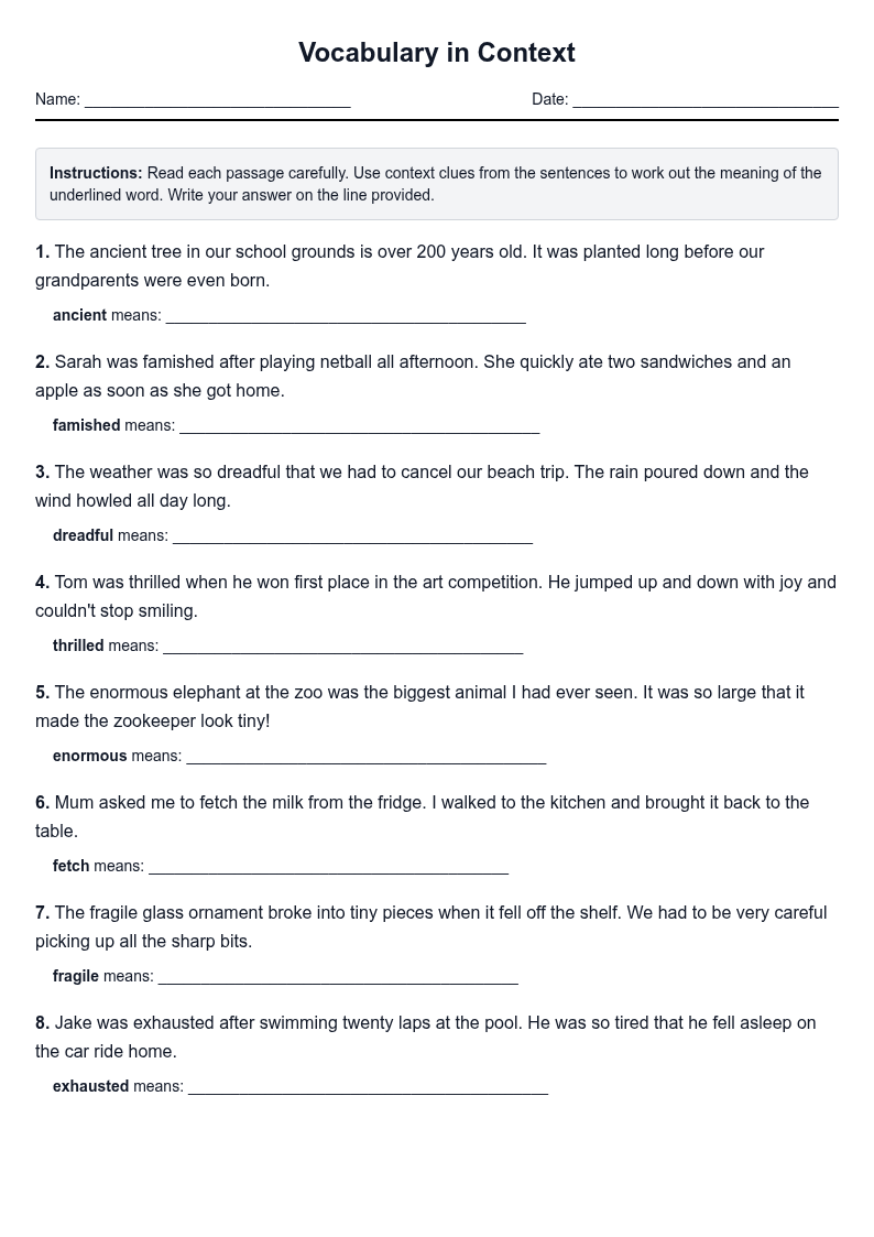 Vocabulary in Context