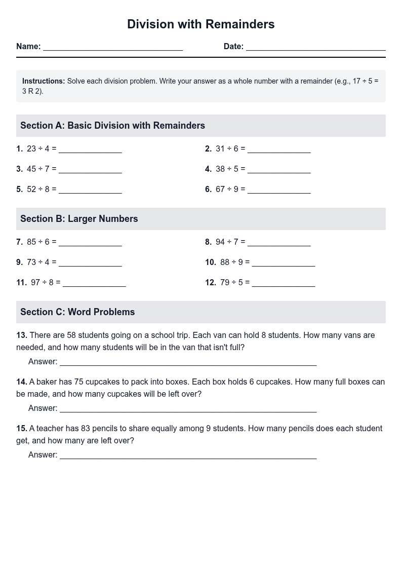 Division with Remainders