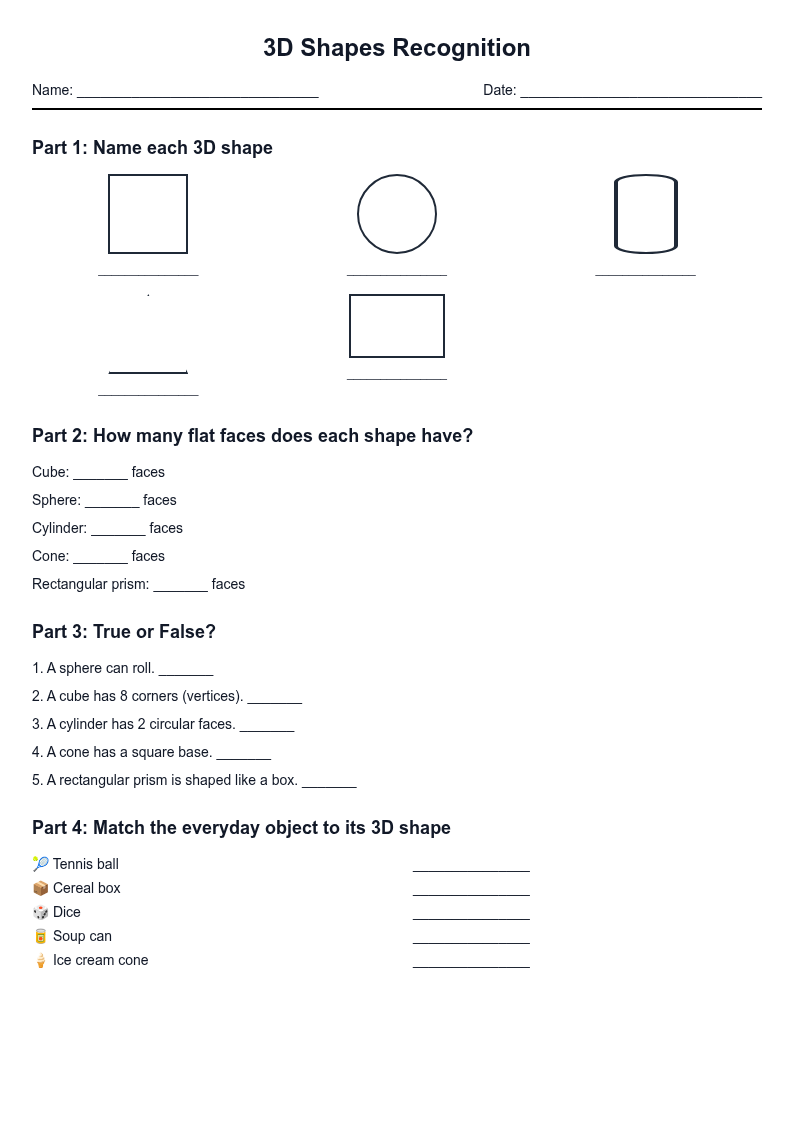 3D Shapes Recognition