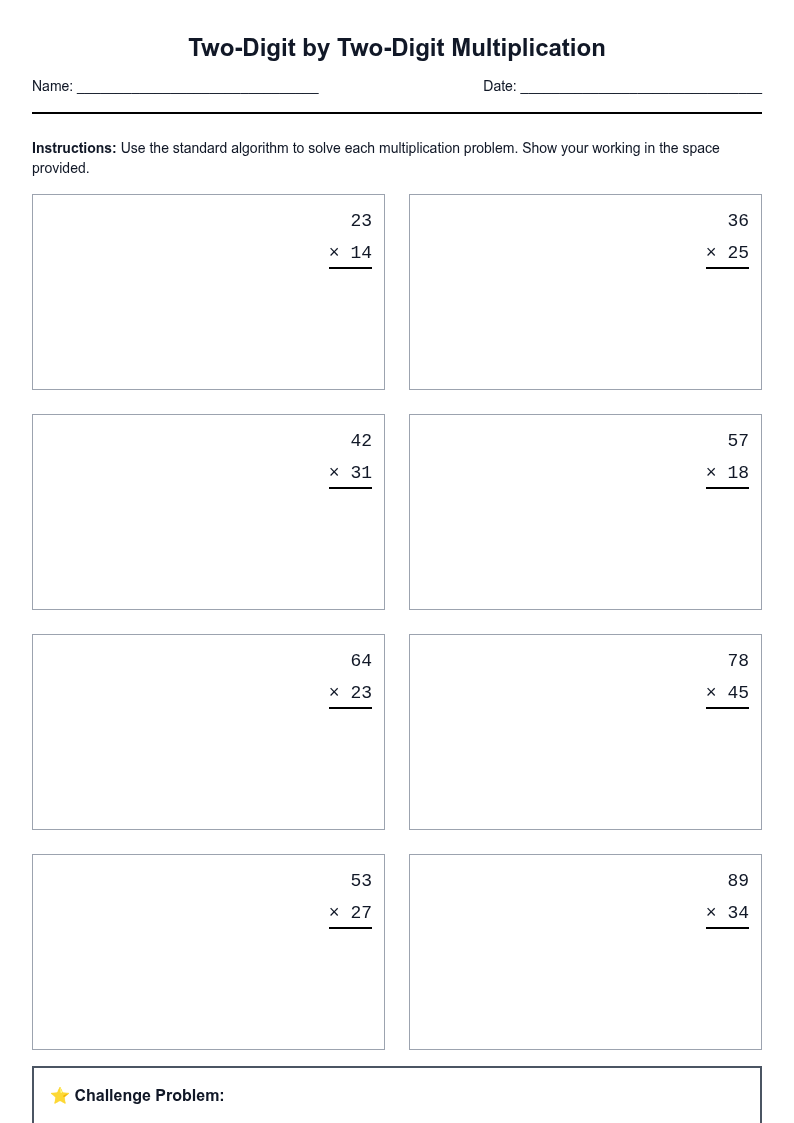 Two-Digit by Two-Digit Multiplication