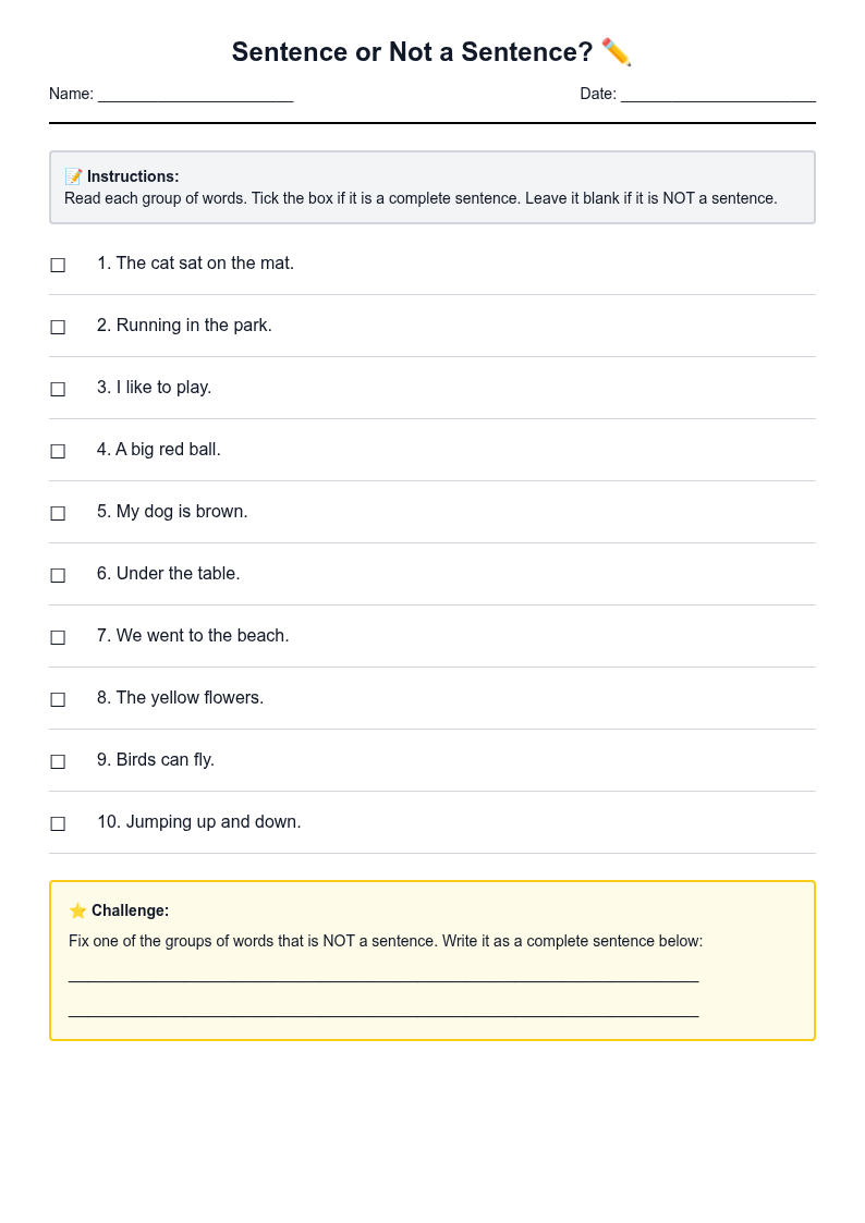 Sentence or Not a Sentence