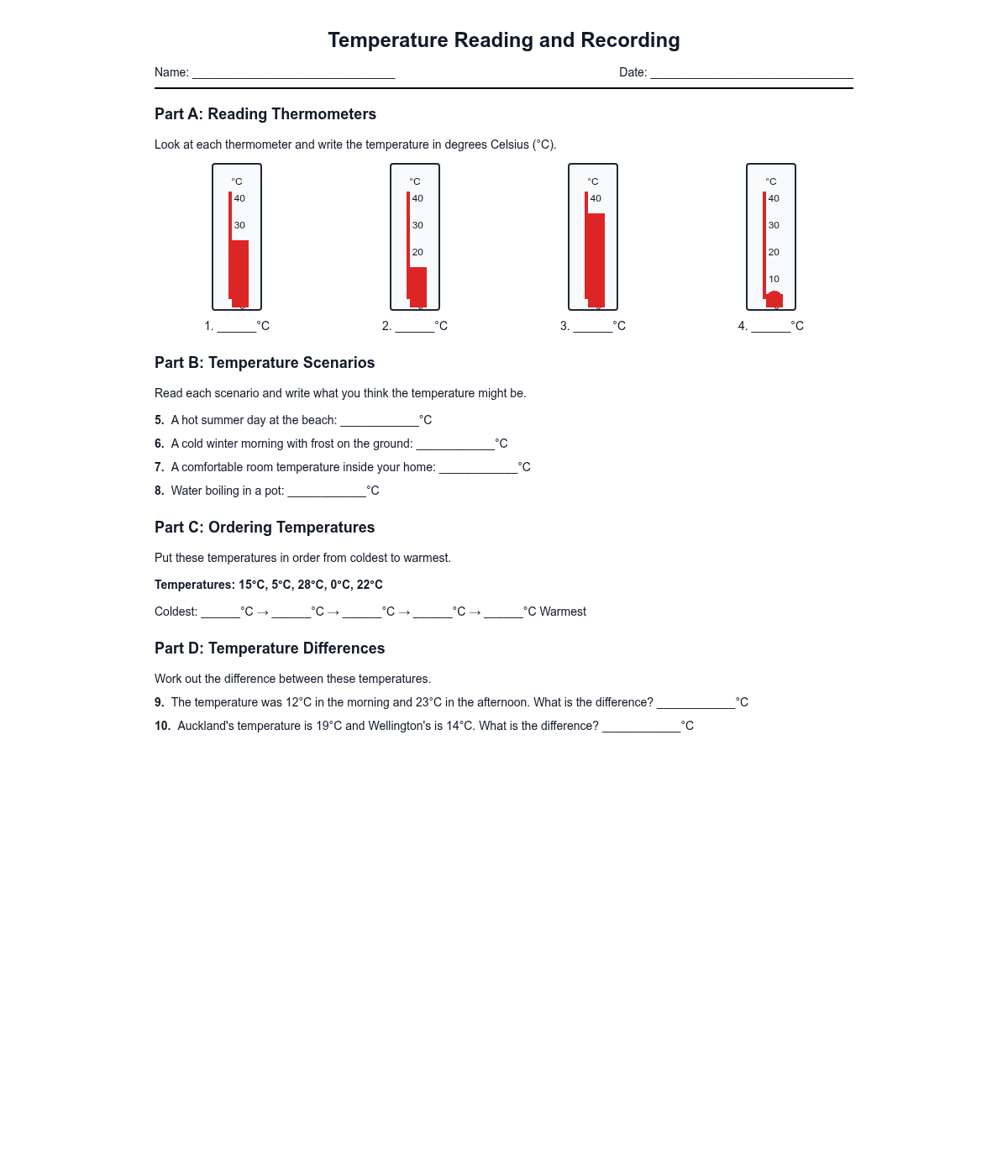 Temperature Reading and Recording