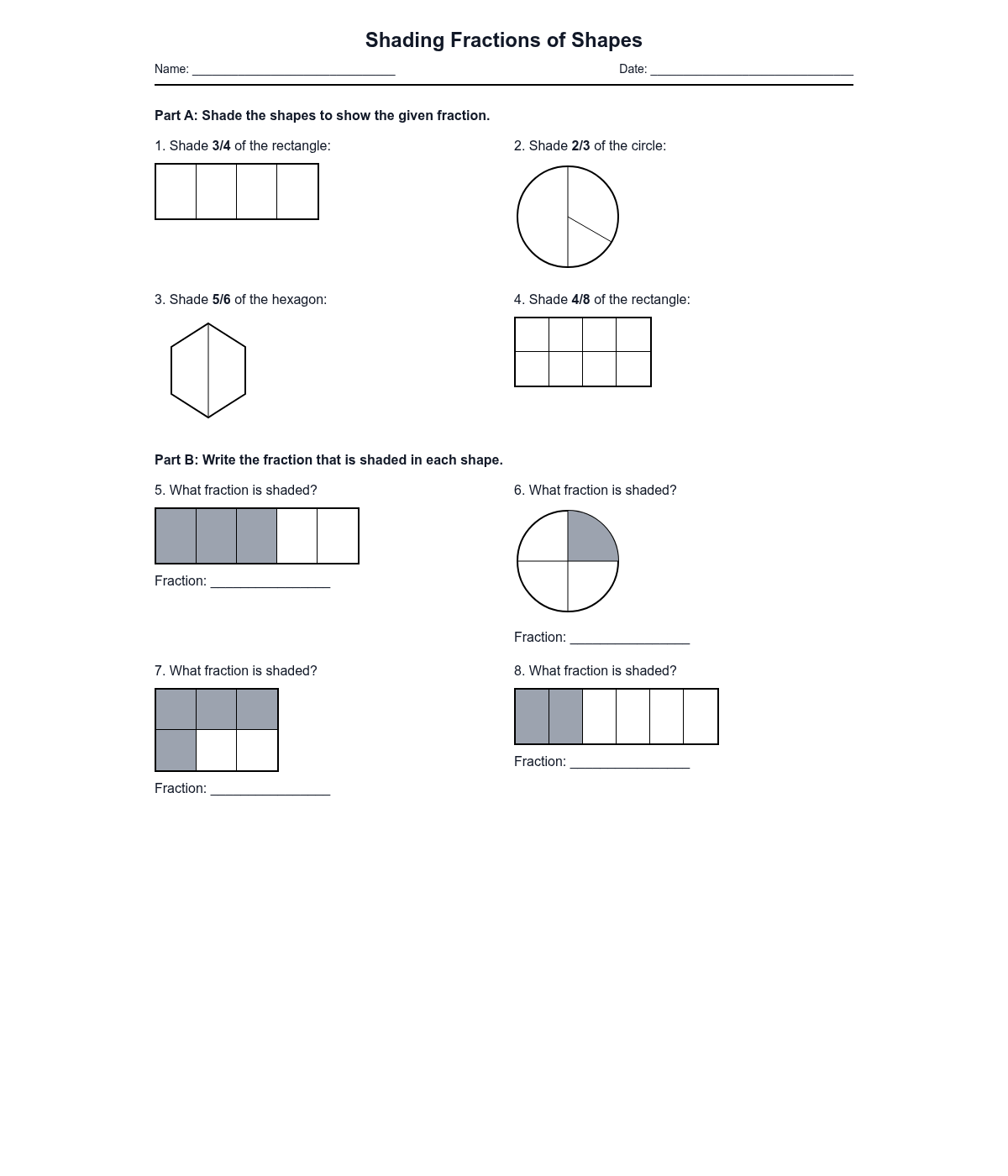 Shading Fractions of Shapes