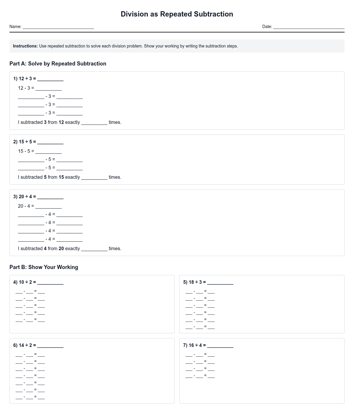 Division as Repeated Subtraction