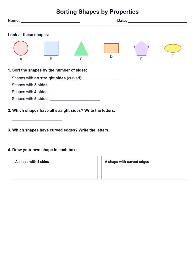 Sorting Shapes by Properties