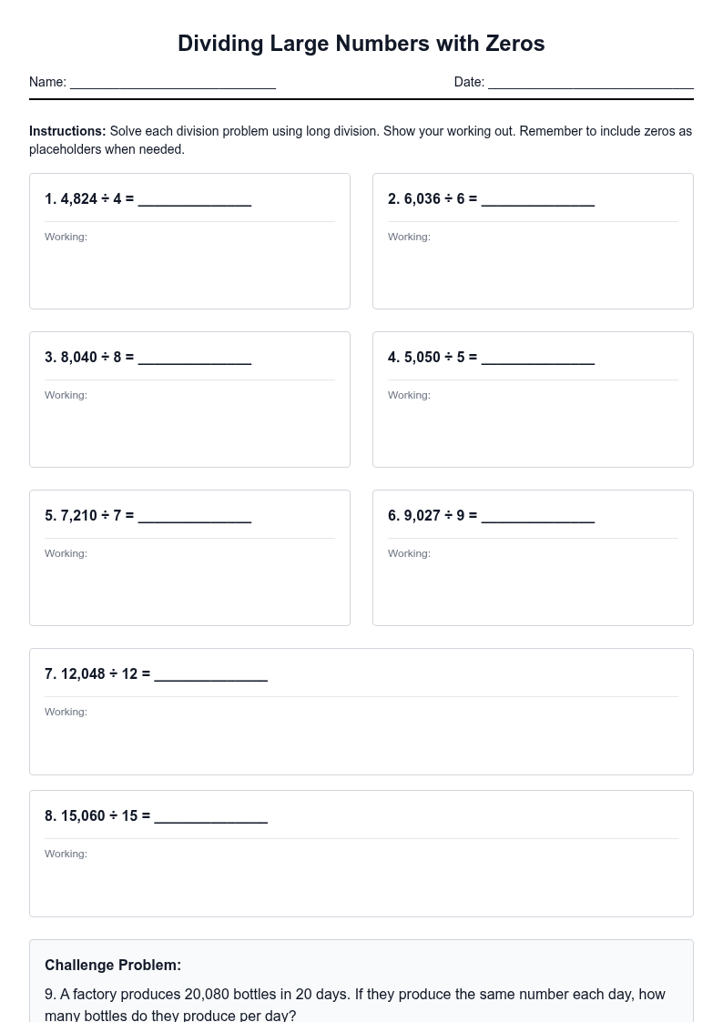 Dividing Large Numbers with Zeros