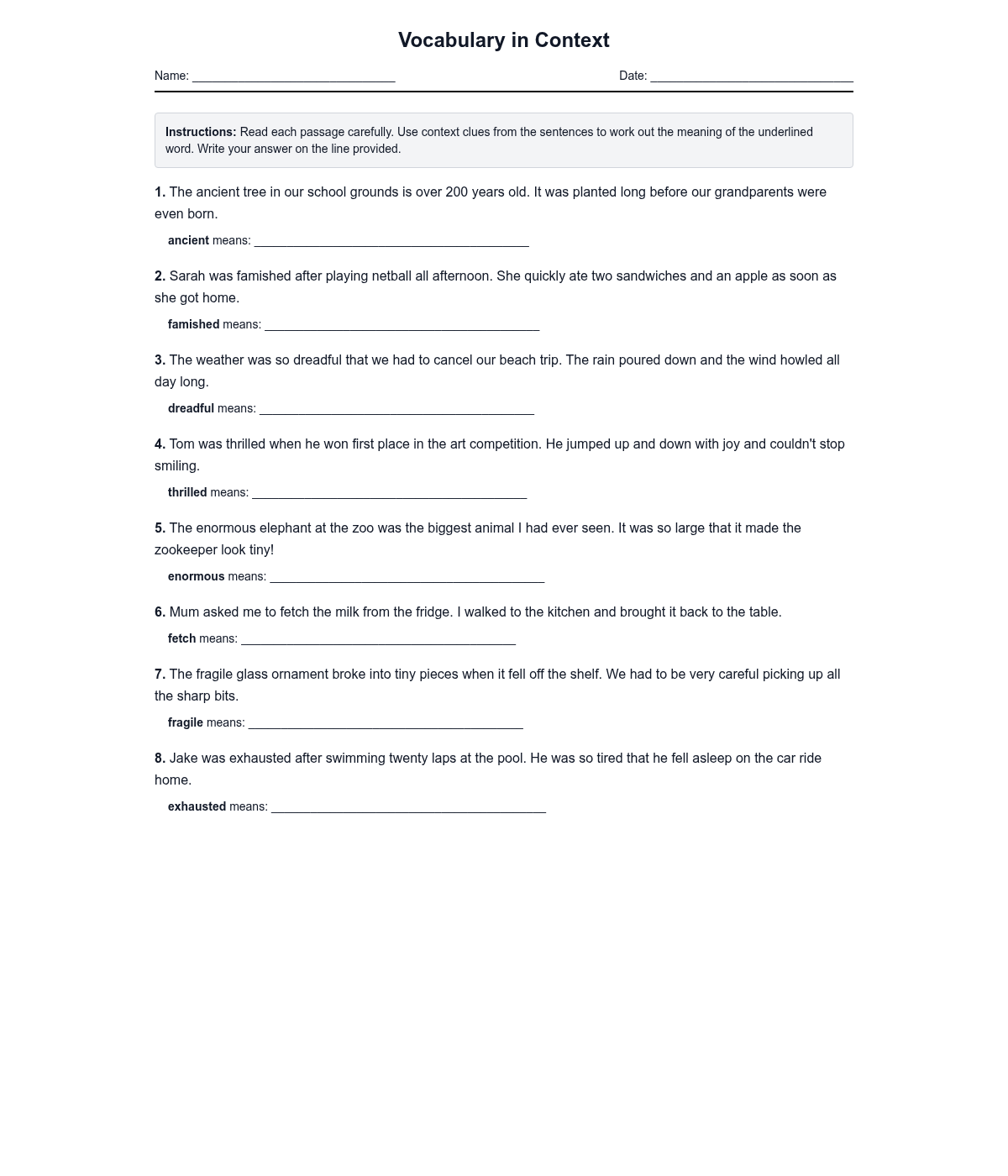 Vocabulary in Context