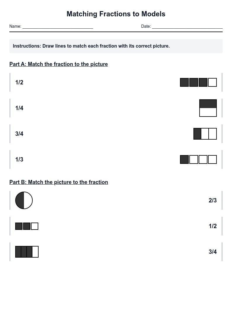 Matching Fractions to Models