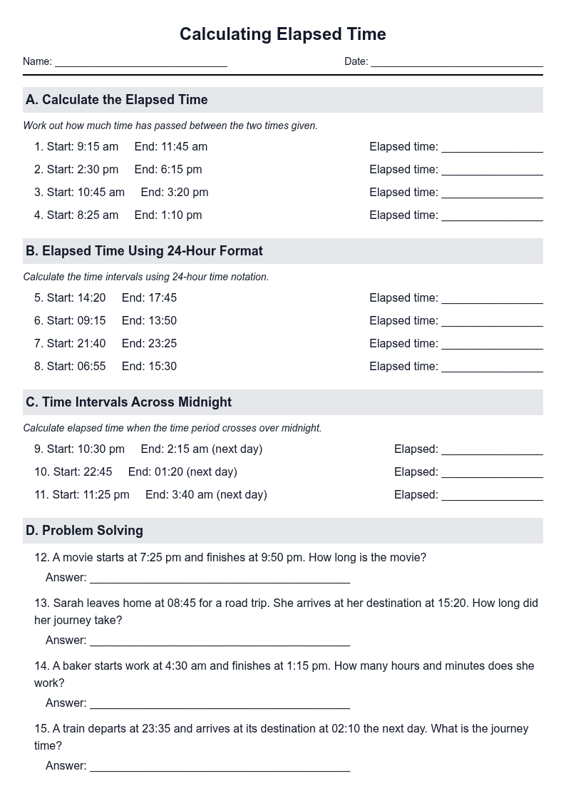 Calculating Elapsed Time