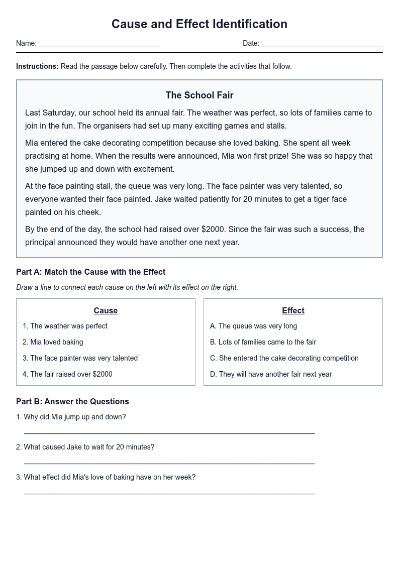 Cause and Effect Identification