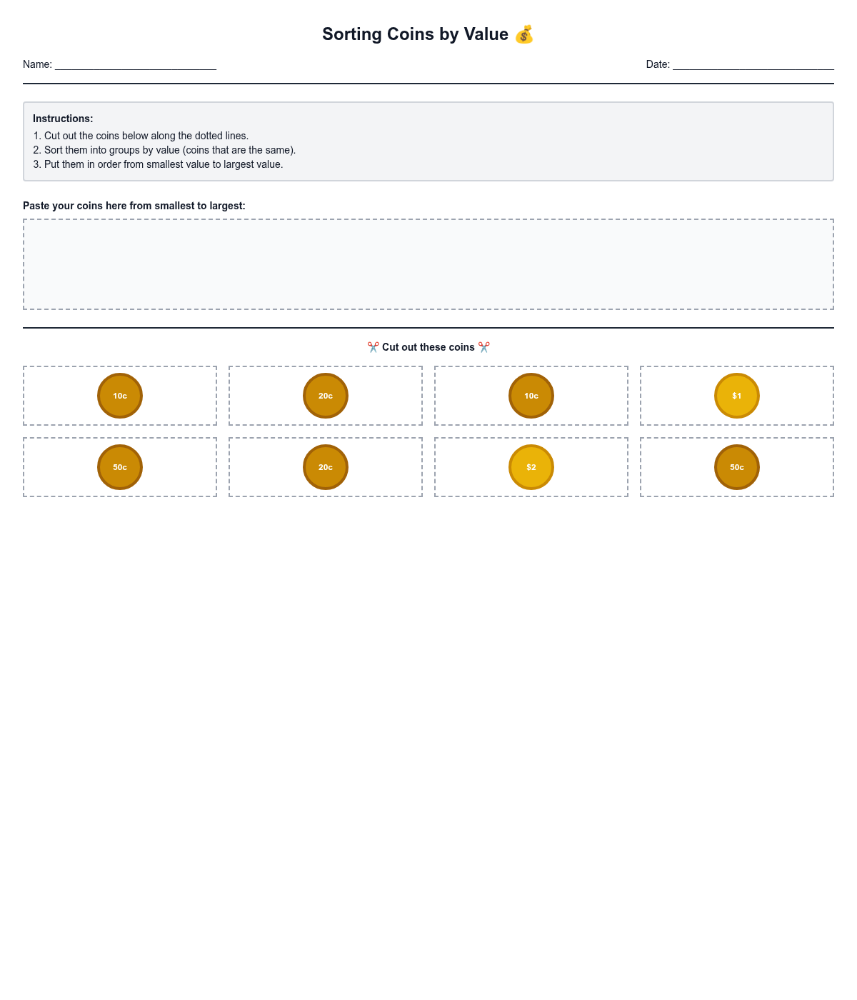Sorting Coins by Value