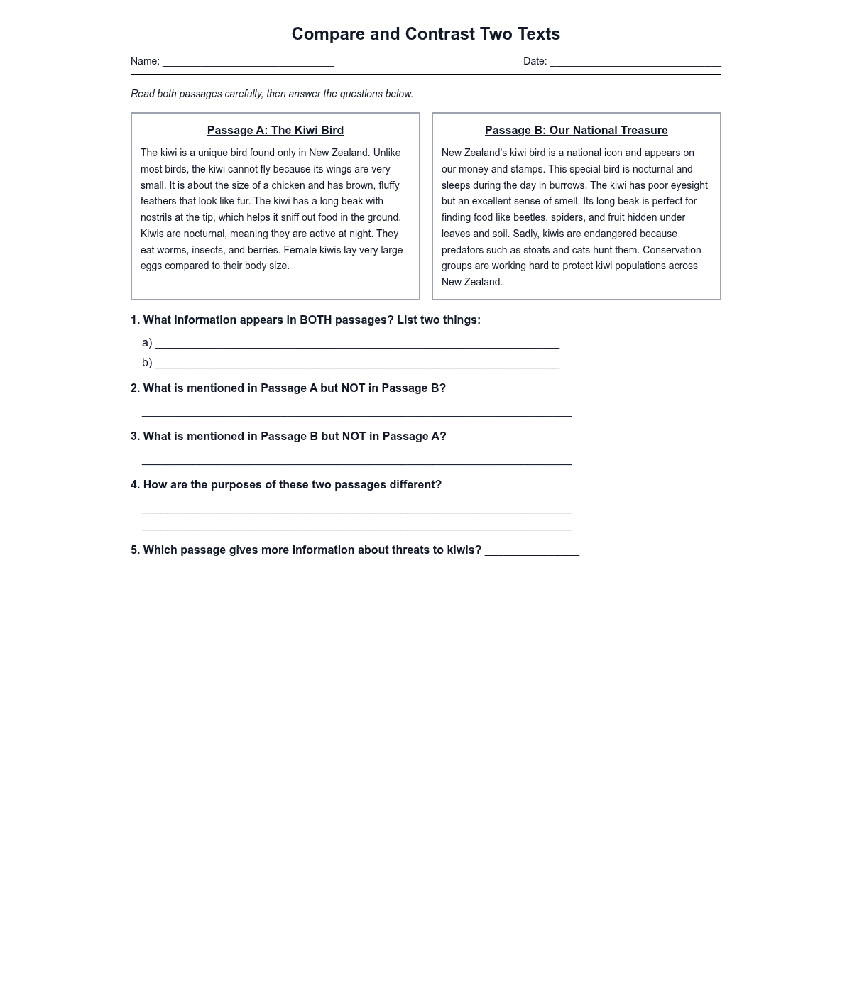 Compare and Contrast Two Texts