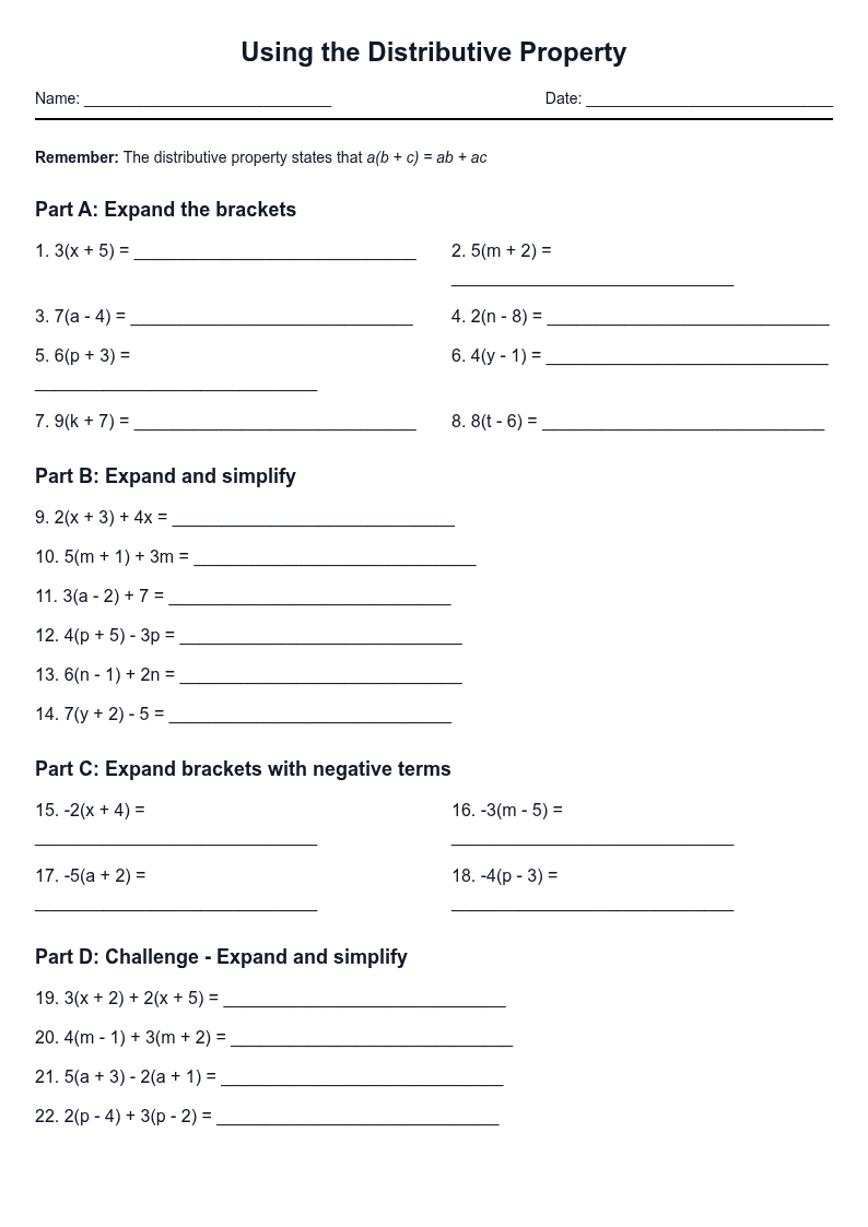 Using the Distributive Property
