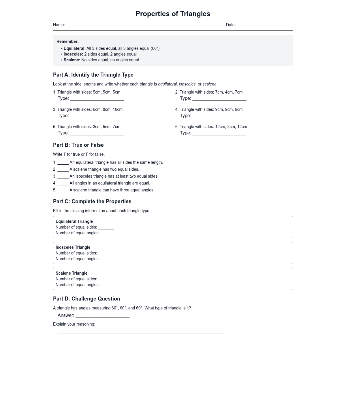 Properties of Triangles