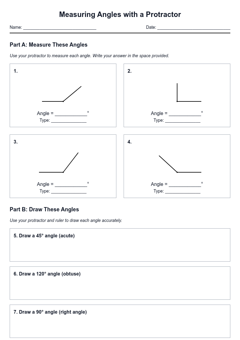 Measuring Angles with a Protractor