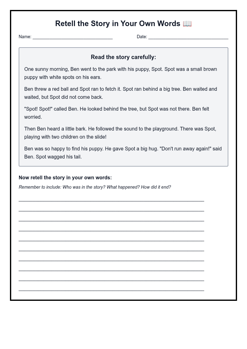 Retell the Story in Your Own Words