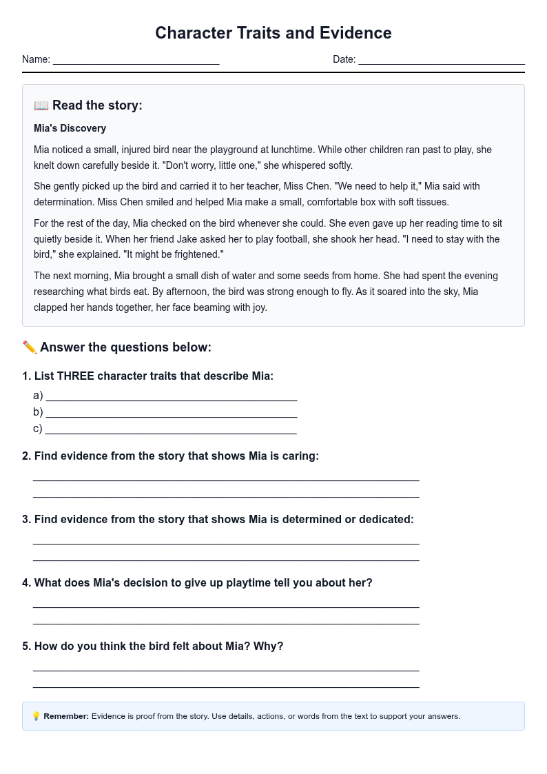 Character Traits and Evidence