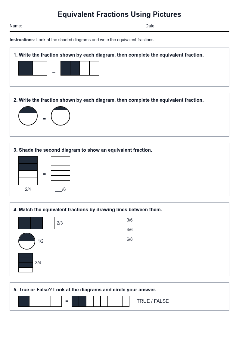 Equivalent Fractions Using Pictures