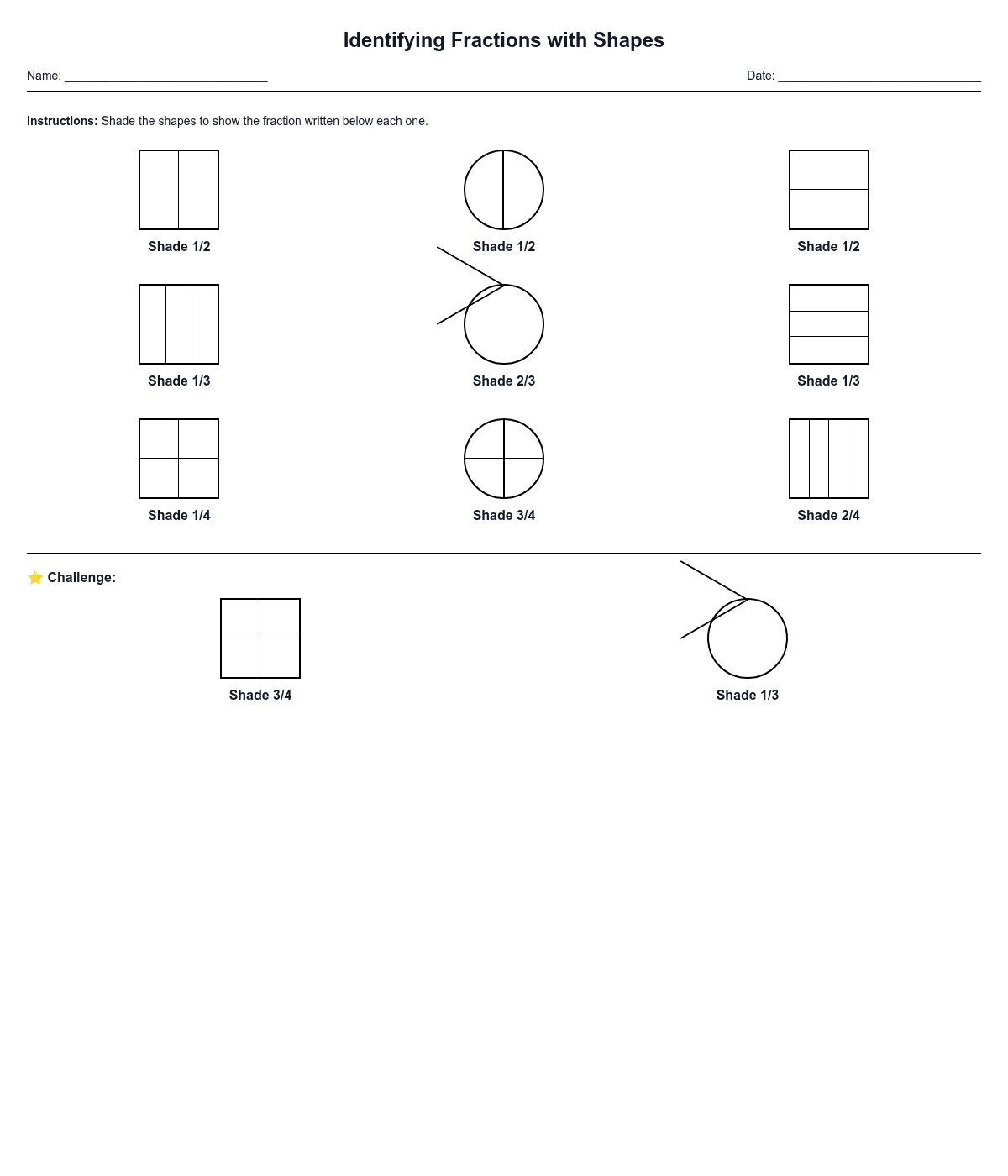 Identifying Fractions with Shapes