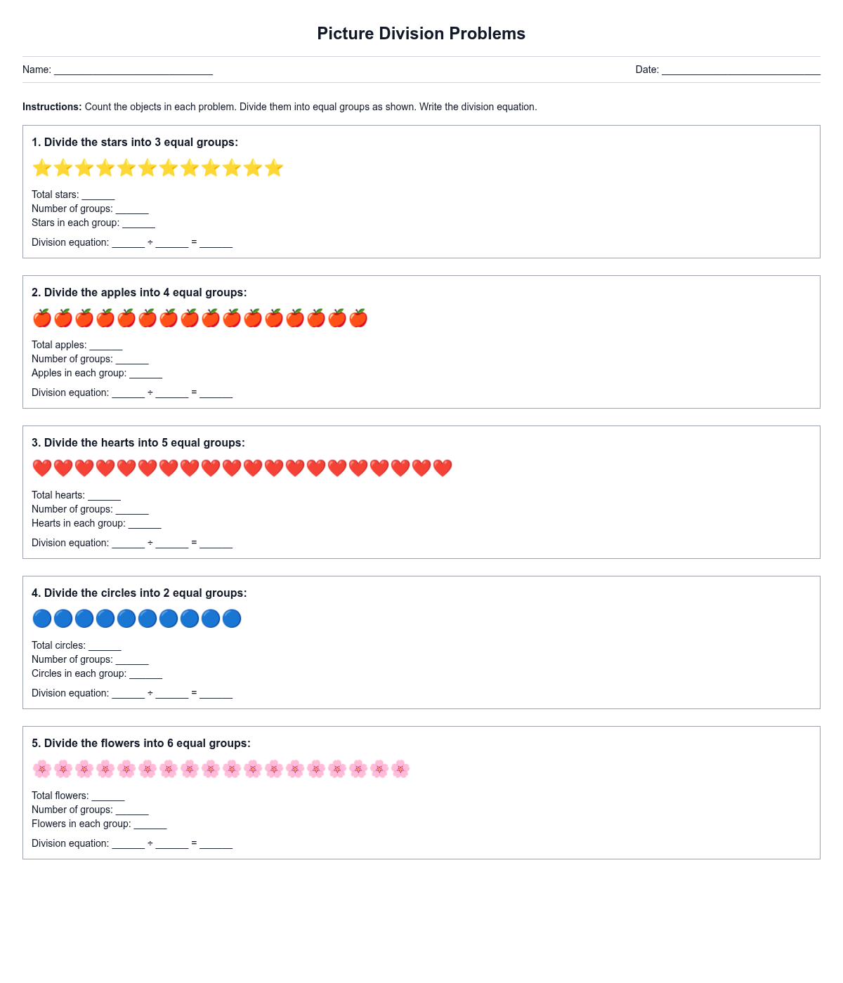 Picture Division Problems