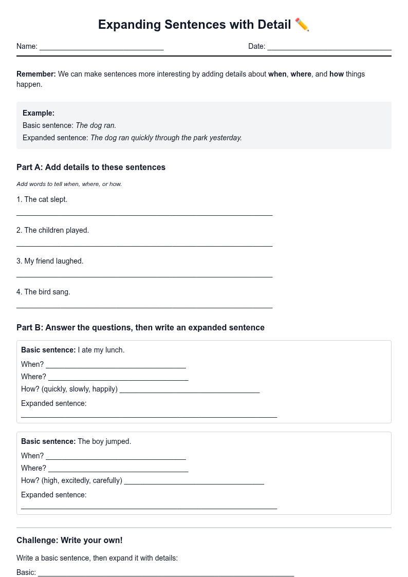 Expanding Sentences with Detail