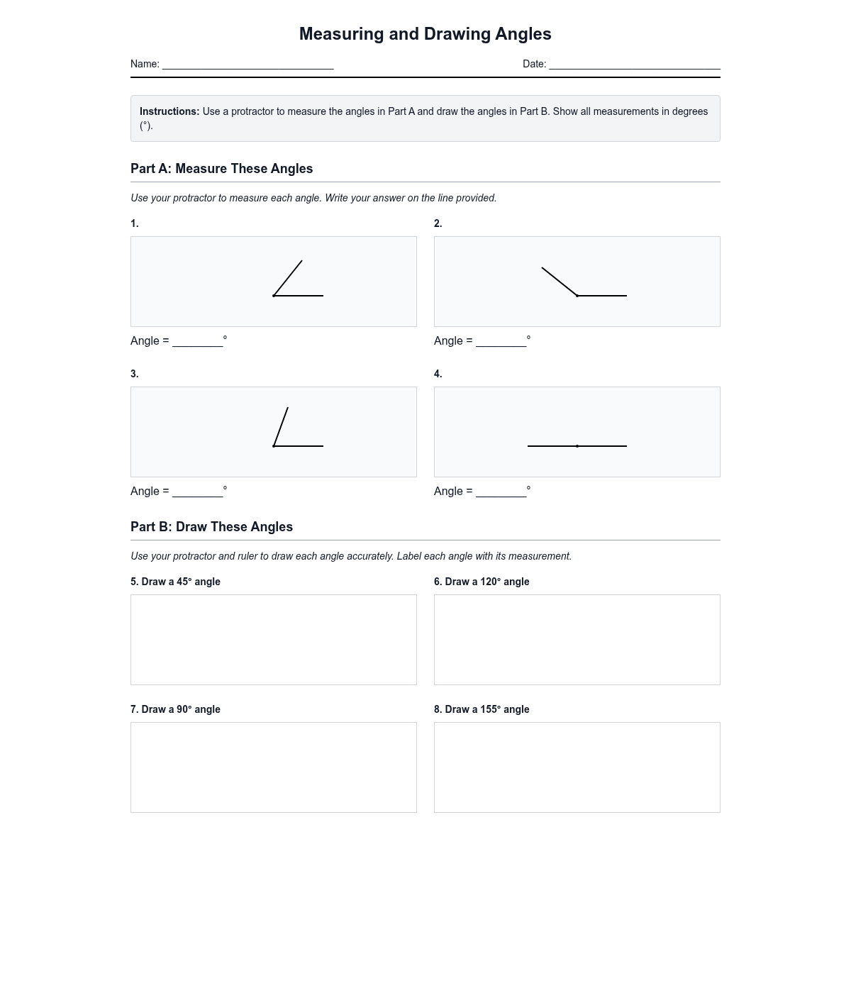 Measuring and Drawing Angles