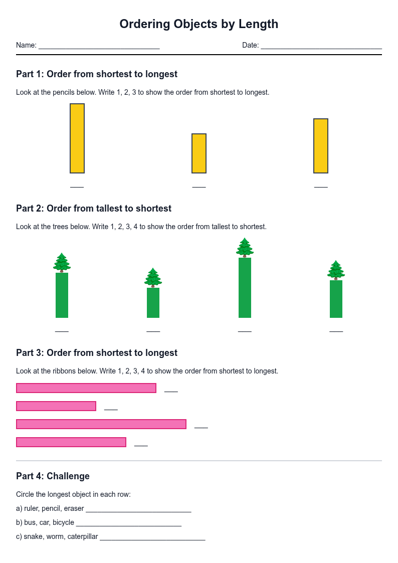 Ordering Objects by Length
