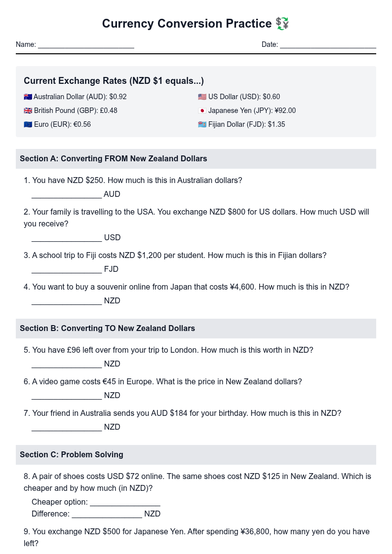 Currency Conversion Practice