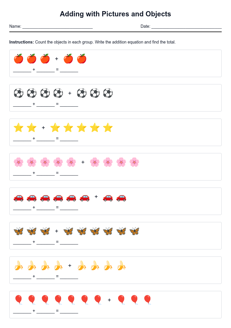 Adding with Pictures and Objects