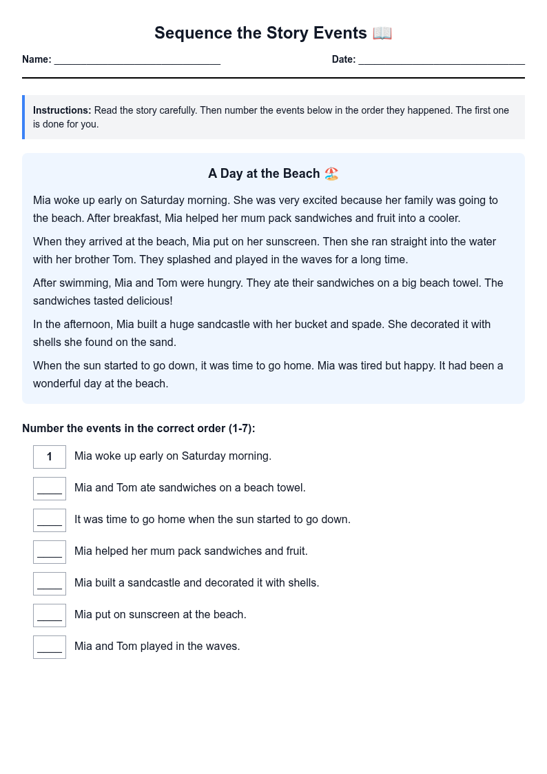 Sequence the Story Events