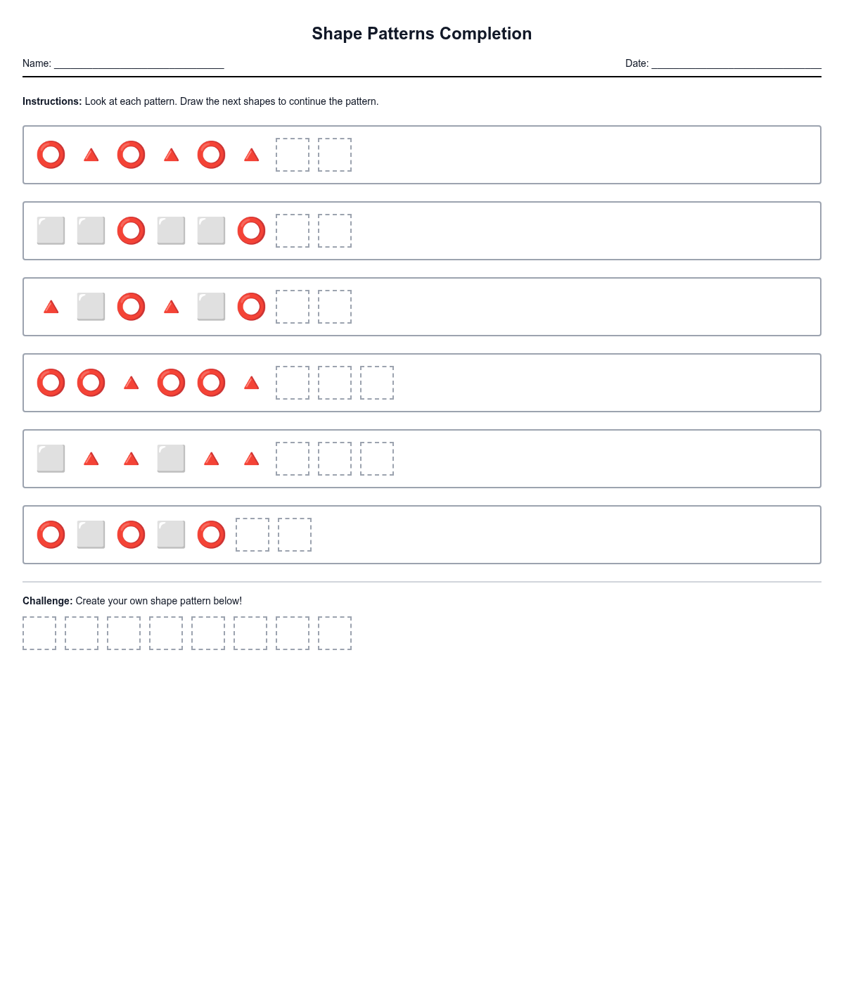 Shape Patterns Completion