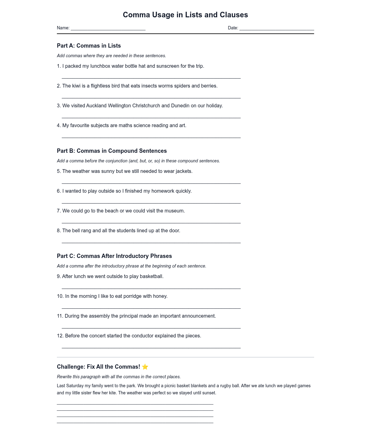 Comma Usage in Lists and Clauses