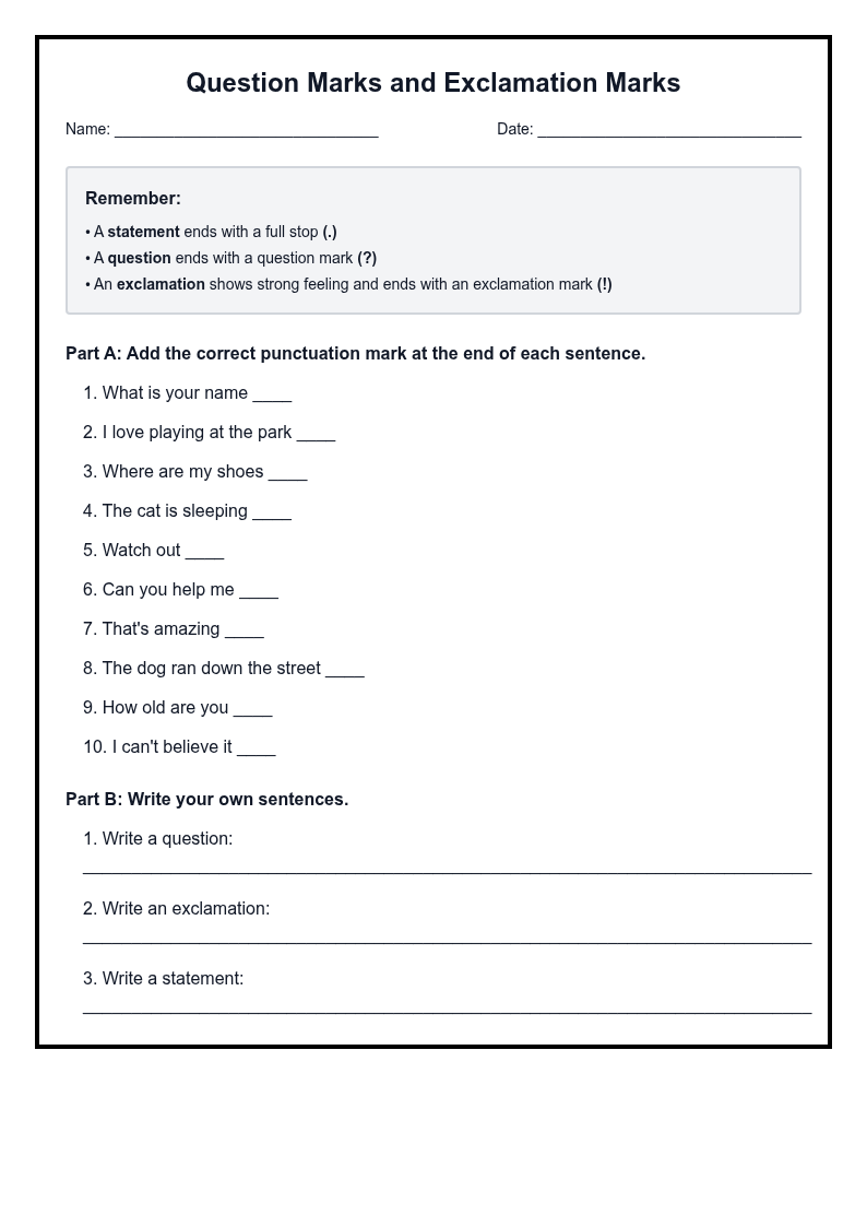 Question Marks and Exclamation Marks