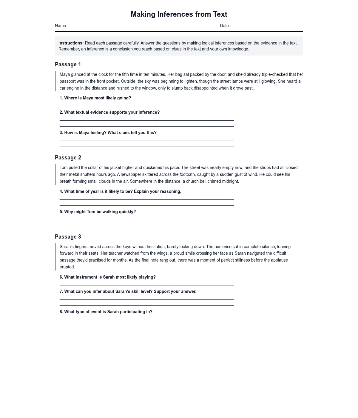 Making Inferences from Text