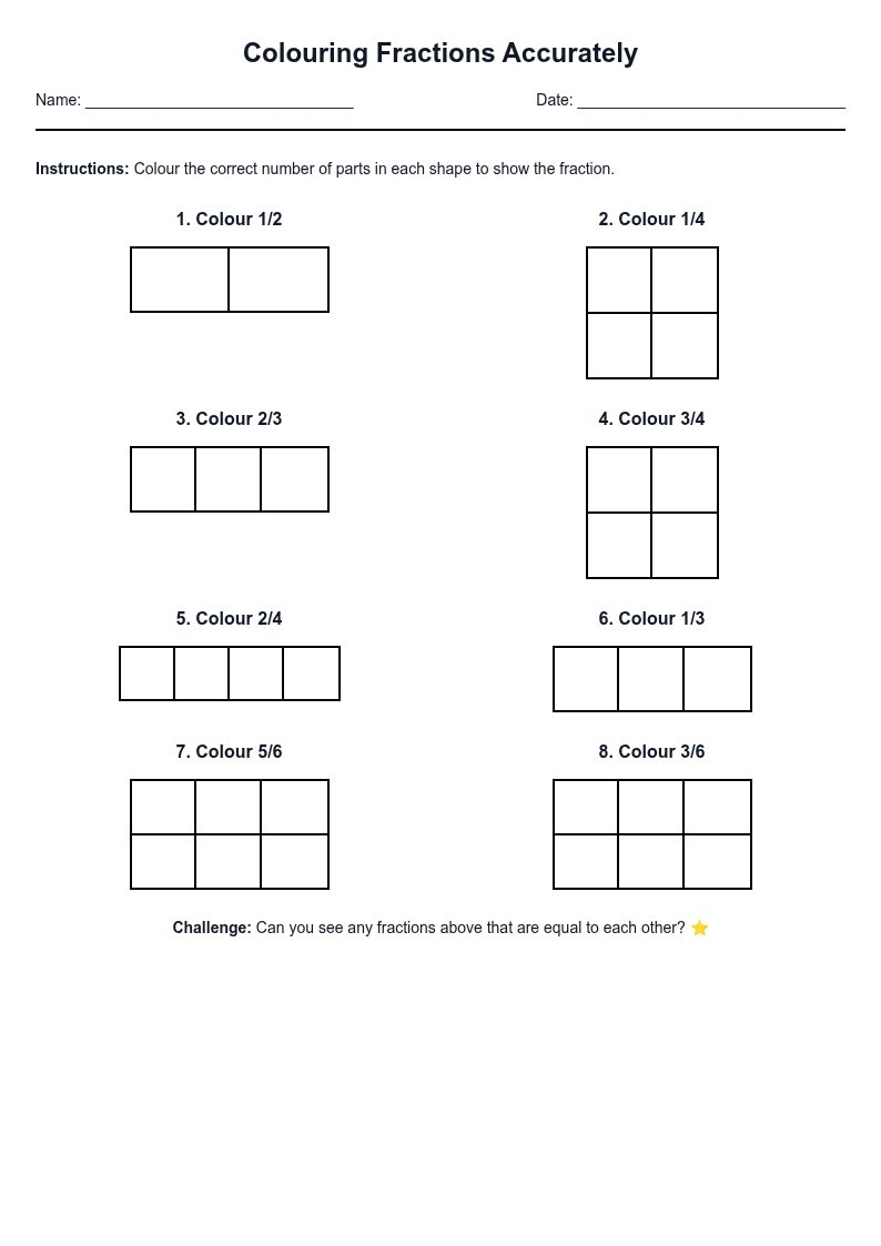 Colouring Fractions Accurately