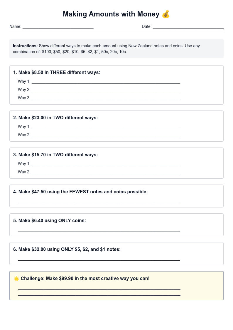 Making Amounts with Money