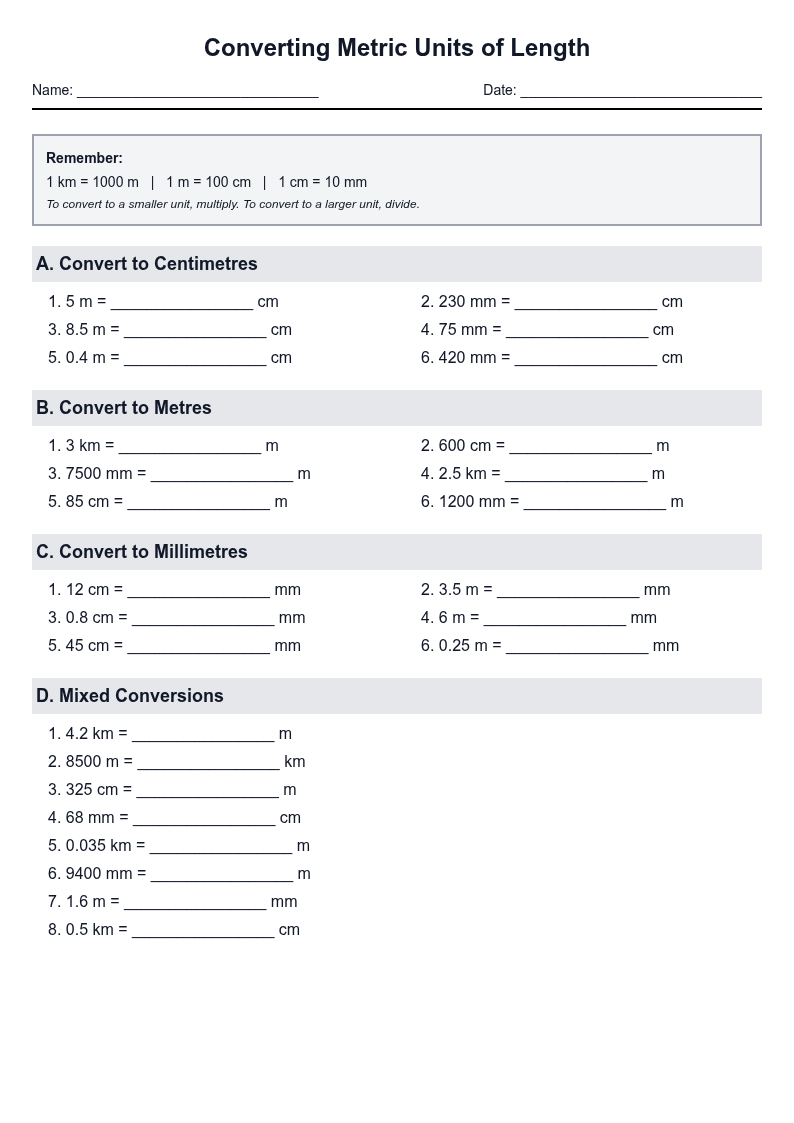 Converting Metric Units of Length