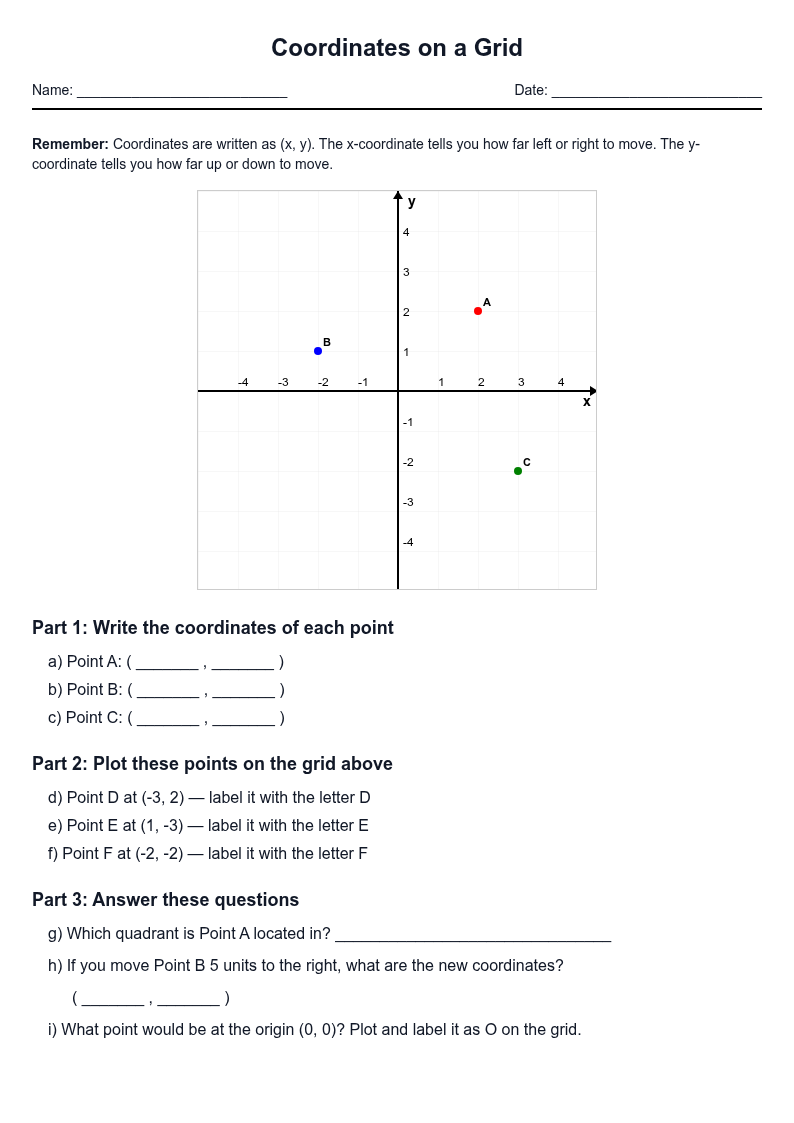 Coordinates on a Grid
