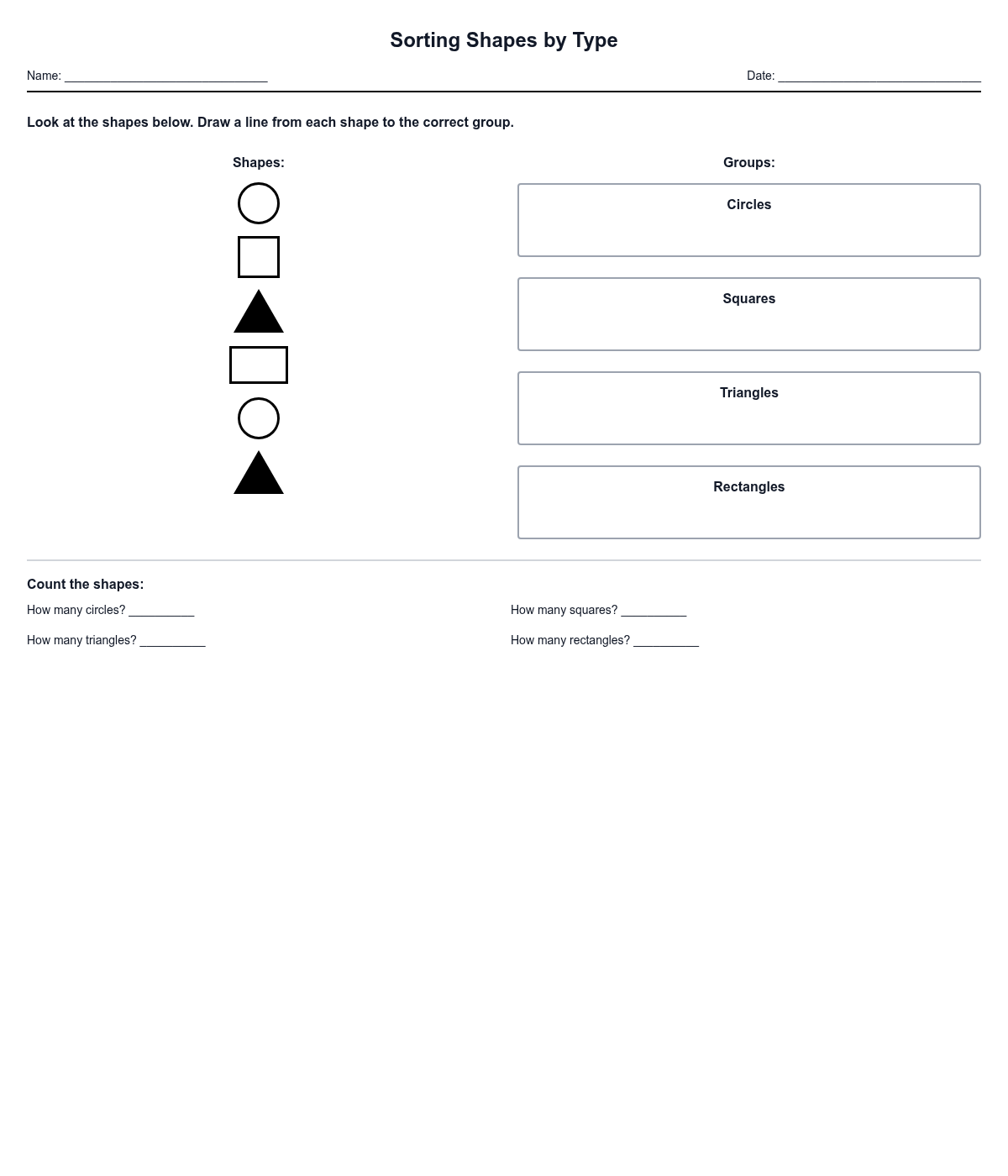 Sorting Shapes by Type