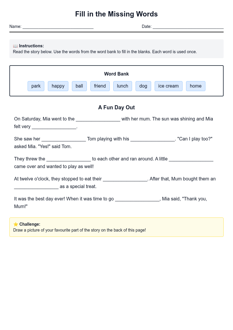 Fill in the Missing Words