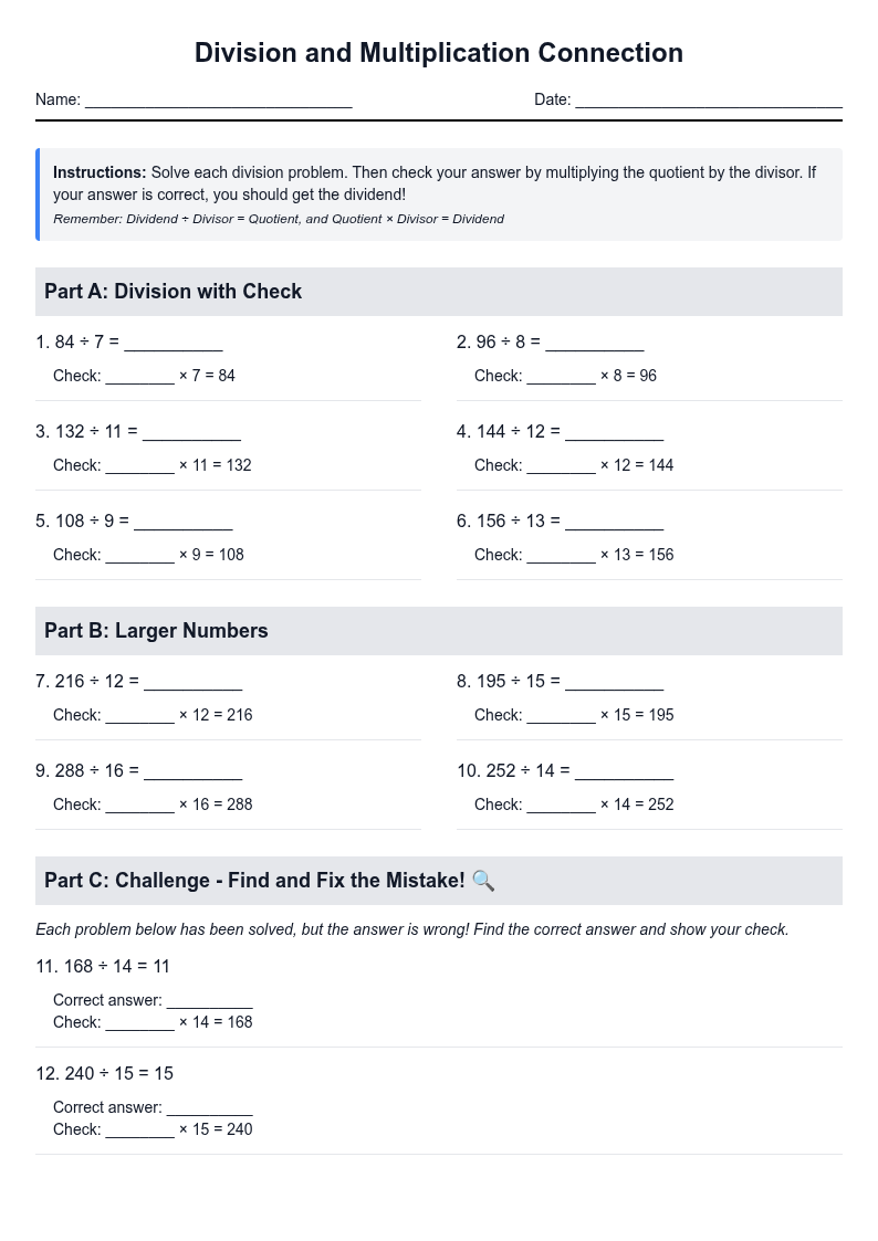 Division and Multiplication Connection